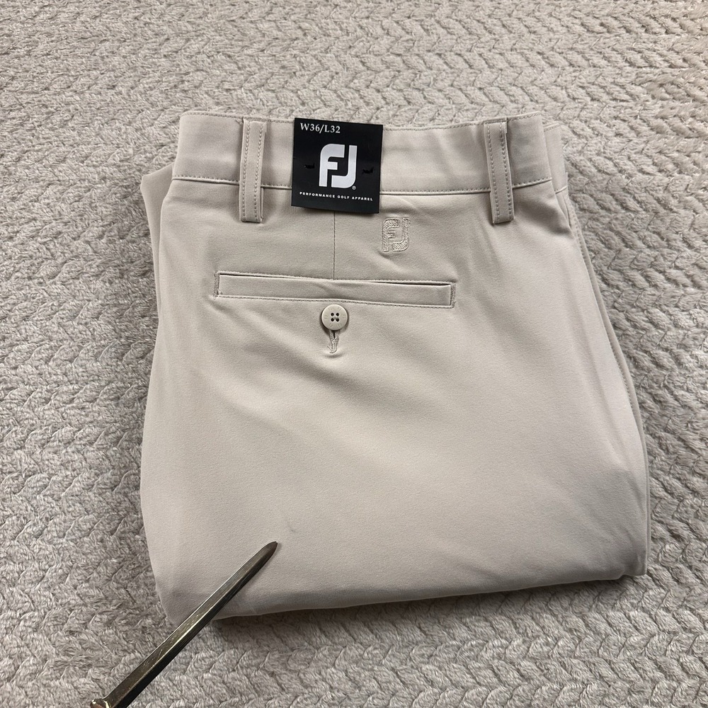 NWT FootJoy Golf Pants Mens 36x32 Performance Business Luxury Office Stone - Picture 16 of 16